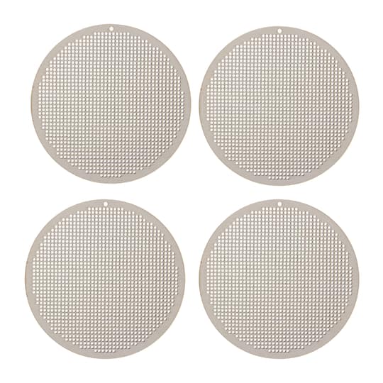 4&#x22; Round Cross Stitch Wood Canvas, 4ct. by Loops &#x26; Threads&#xAE;
